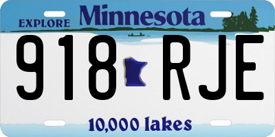 MN license plate 918RJE