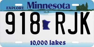 MN license plate 918RJK