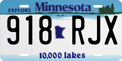 MN license plate 918RJX