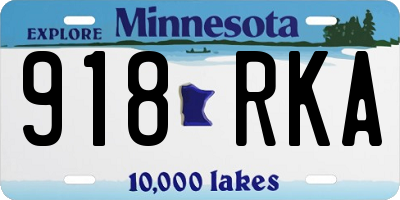 MN license plate 918RKA