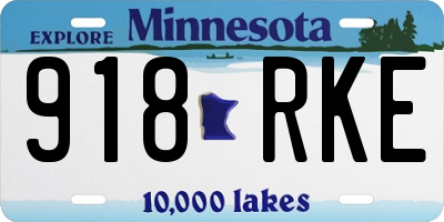 MN license plate 918RKE