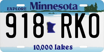 MN license plate 918RKO