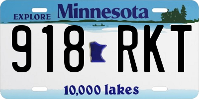 MN license plate 918RKT