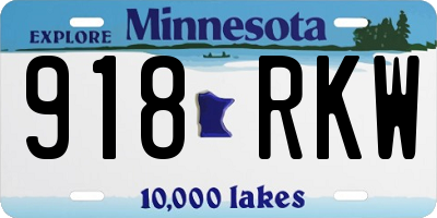 MN license plate 918RKW
