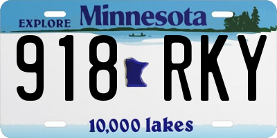 MN license plate 918RKY