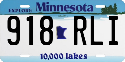 MN license plate 918RLI