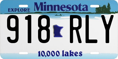 MN license plate 918RLY