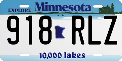 MN license plate 918RLZ