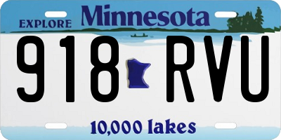 MN license plate 918RVU
