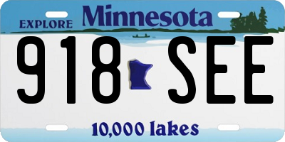 MN license plate 918SEE