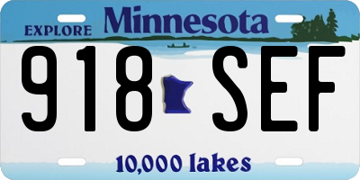 MN license plate 918SEF