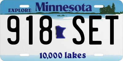 MN license plate 918SET