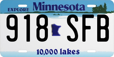 MN license plate 918SFB