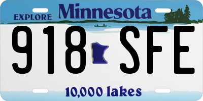 MN license plate 918SFE