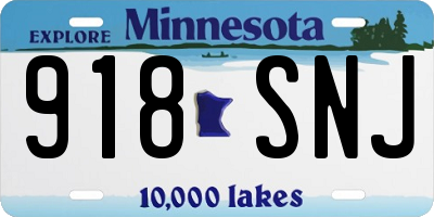 MN license plate 918SNJ