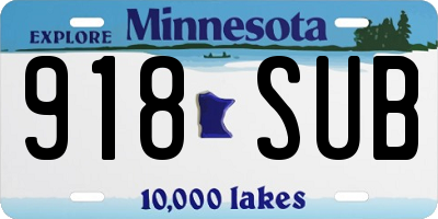 MN license plate 918SUB