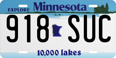 MN license plate 918SUC
