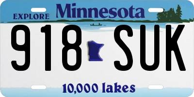 MN license plate 918SUK