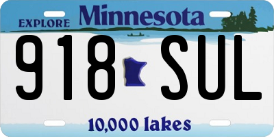 MN license plate 918SUL