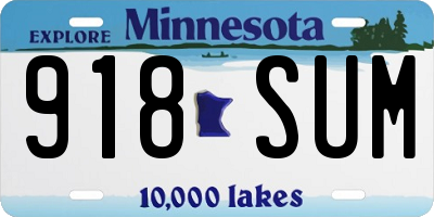 MN license plate 918SUM