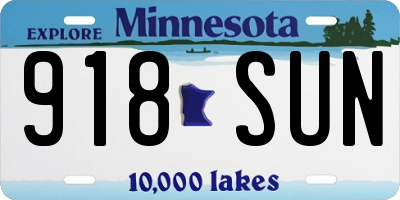MN license plate 918SUN