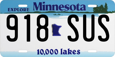 MN license plate 918SUS