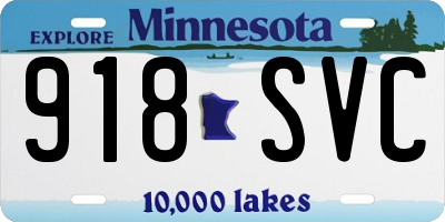 MN license plate 918SVC