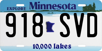 MN license plate 918SVD