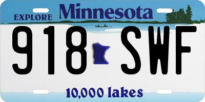 MN license plate 918SWF