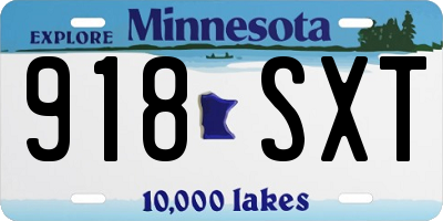 MN license plate 918SXT