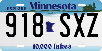 MN license plate 918SXZ