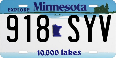 MN license plate 918SYV