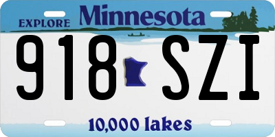 MN license plate 918SZI