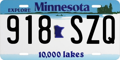 MN license plate 918SZQ