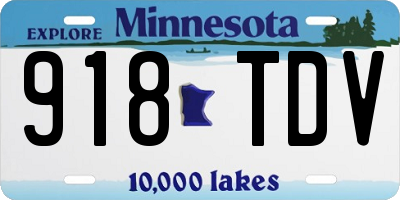 MN license plate 918TDV