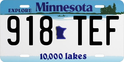 MN license plate 918TEF