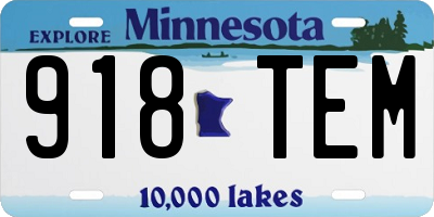 MN license plate 918TEM