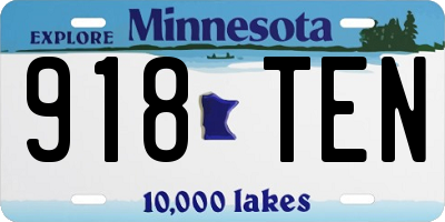 MN license plate 918TEN