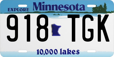 MN license plate 918TGK