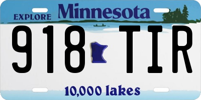 MN license plate 918TIR