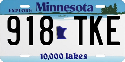 MN license plate 918TKE