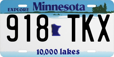 MN license plate 918TKX