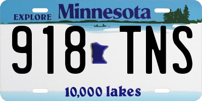 MN license plate 918TNS