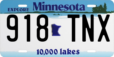 MN license plate 918TNX