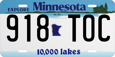 MN license plate 918TOC