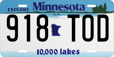 MN license plate 918TOD