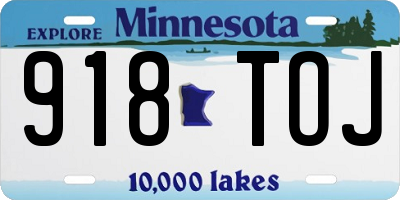 MN license plate 918TOJ