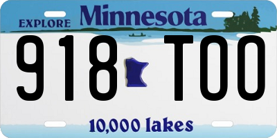 MN license plate 918TOO