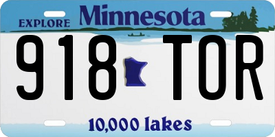 MN license plate 918TOR