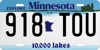 MN license plate 918TOU